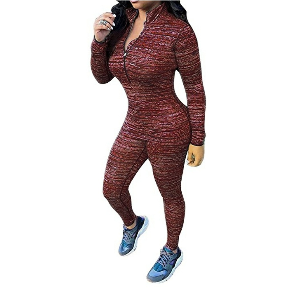 Wine red jogging suit..